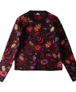 Kenzo Shadow Flower Appliqué Wool-Blend Intarsia Sweater