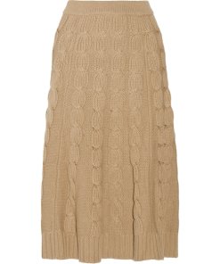 Michael Kors Collection Cable-Knit Merino Wool & Cashmere Midi Skirt
