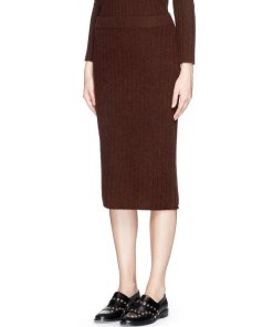 The Row Anneli Ribbed Cashmere Skirt