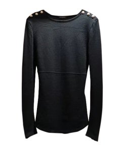 Balmain Button Detail Wool & Cashmere Blend Sweater