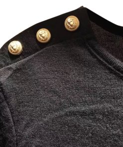Balmain Button Detail Wool & Cashmere Blend Sweater