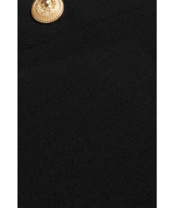 Balmain Button Detail Wool & Cashmere Blend Sweater