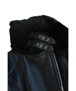 Theory Pomono Shearling-Trim Leather Biker Jacket