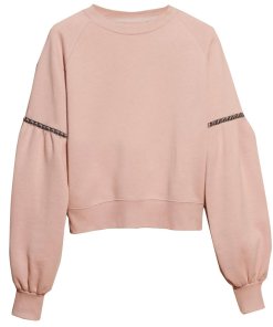 Burberry Studded Balloon Sleeve Cotton-Blend Sweatshirt