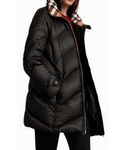 Burberry Brit Eastwick Chevron-Quilted Down-Filled Coat