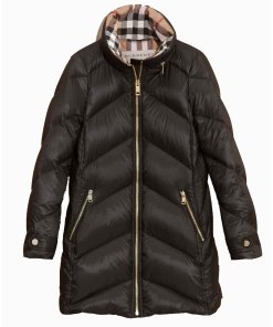 Burberry Brit Eastwick Chevron-Quilted Down-Filled Coat