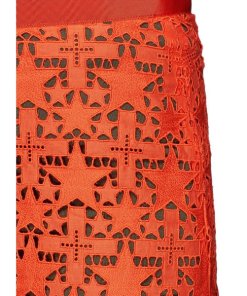 Sacai Star-Crochet Scalloped-Hem Cotton Skirt