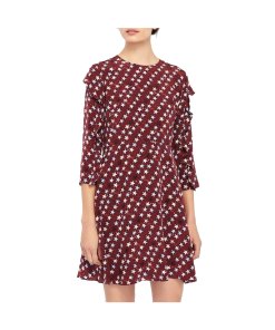Sandro Star Print Silk Mini Dress