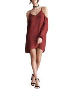 Haute Hippie Crossroads Cold Shoulder Silk Dress