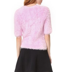 Carven Short Sleeve Fuzzy Sweater