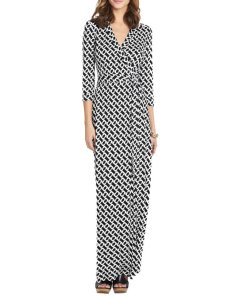 Diane von Furstenberg Abigail Chain Link Wrap Maxi Dress