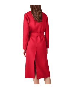 Maje Geode Long Double-Face Belted Coat
