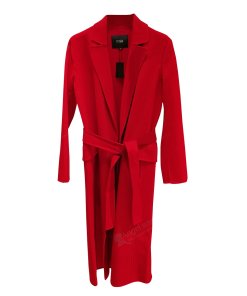 Maje Geode Long Double-Face Belted Coat