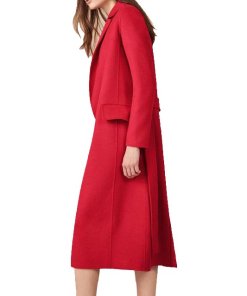 Maje Geode Long Double-Face Belted Coat