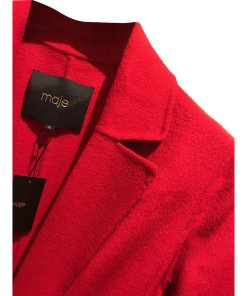 Maje Geode Long Double-Face Belted Coat