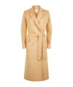 Maje Geode Long Double-Face Belted Coat