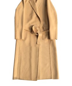 Maje Geode Long Double-Face Belted Coat