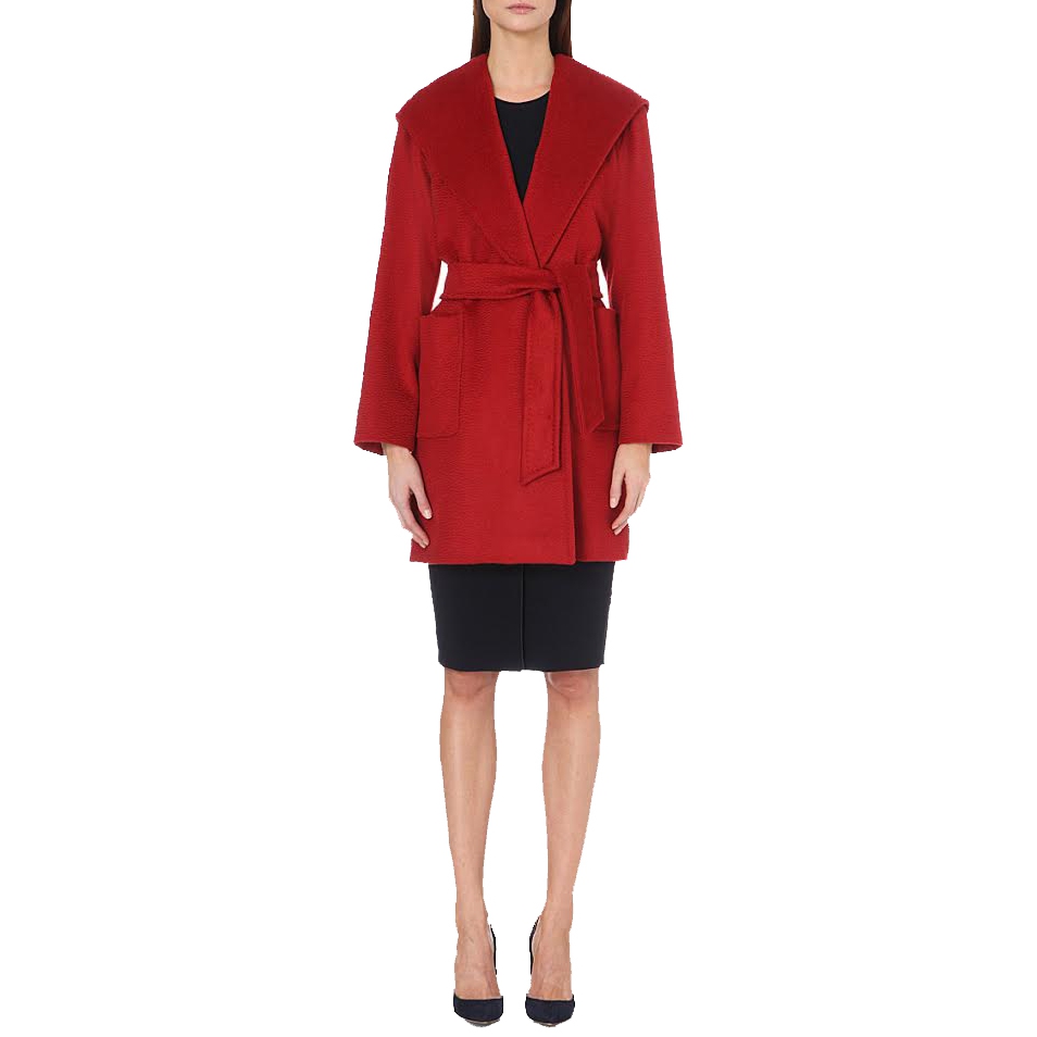Max Mara Rialto Hooded Camel Hair Coat