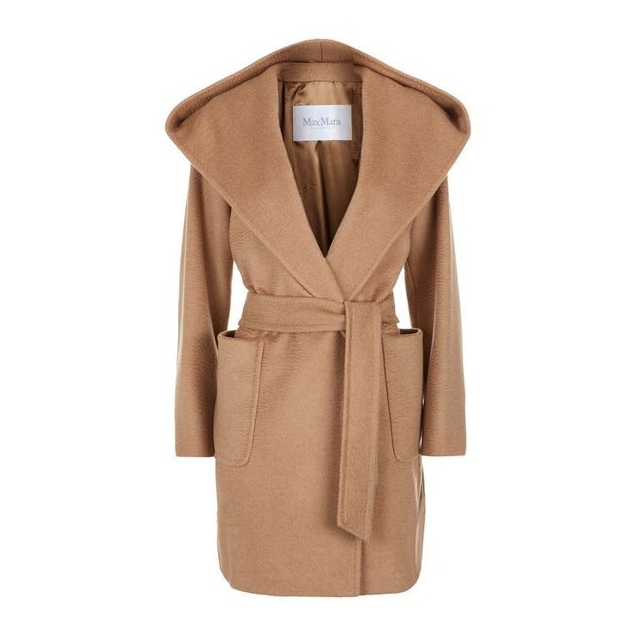 Max Mara Rialto Hooded Camel Hair Coat