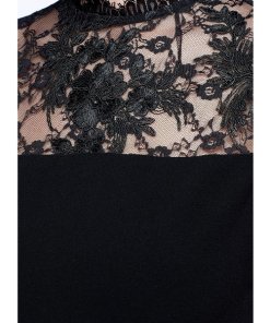 Alice + Olivia Kim Sheer Lace Inset Midi Dress