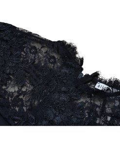 Alice + Olivia Kim Sheer Lace Inset Midi Dress