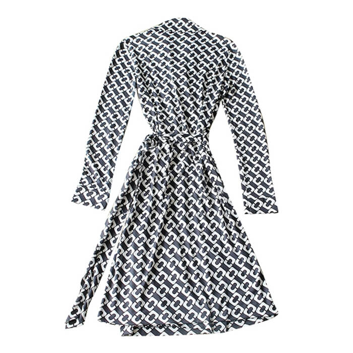 Diane von Furstenberg New Jeanne Two Chain Link Wrap Dress  evaChic