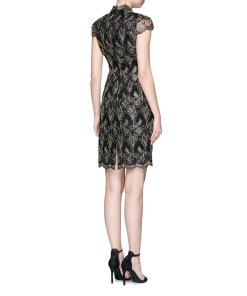 Alice + Olivia Marya Floral Embroidered Tulle Dress