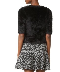 Carven Short Sleeve Fuzzy Sweater