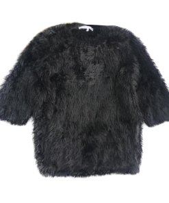 Carven Short Sleeve Fuzzy Sweater