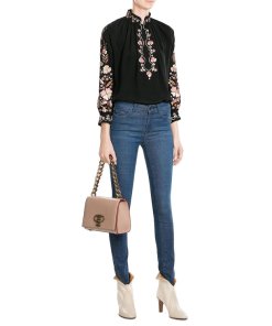 Vilshenko Embroidered Florals Silk Blouse