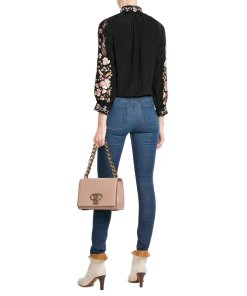 Vilshenko Embroidered Florals Silk Blouse
