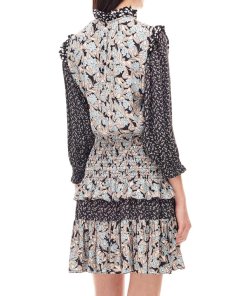 Rebecca Taylor Bijou Floral Silk Patchwork Dress