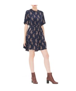 Sandro Tiger Print Ruffle Hem Silk Dress