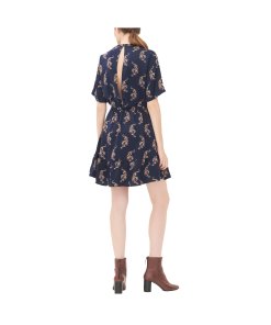Sandro Tiger Print Ruffle Hem Silk Dress
