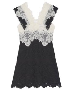 Sandro Butterfly Two-Tone Lace Mini Dress