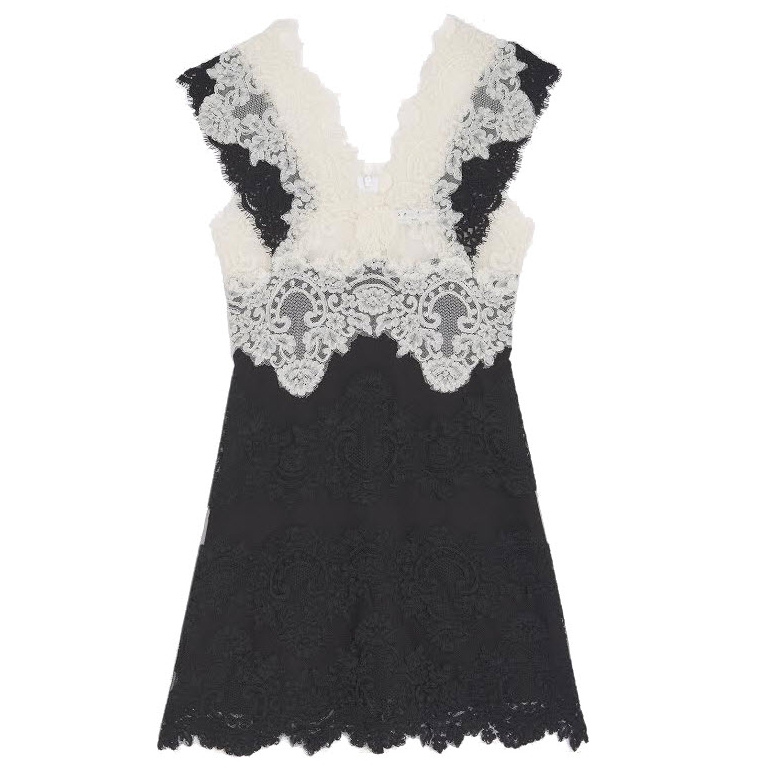 Sandro Butterfly Two-Tone Lace Mini Dress evaChic Sandro Butterfly Two-Tone Lace Mini Dress evaChic