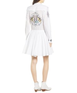 Zadig Voltaire Ranil Embroidered Fit And Flare Dress