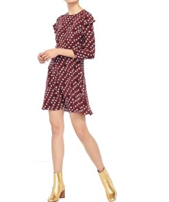 Sandro Star Print Silk Mini Dress