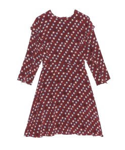 Sandro Star Print Silk Mini Dress