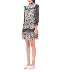 Rebecca Taylor Bijou Floral Silk Patchwork Dress