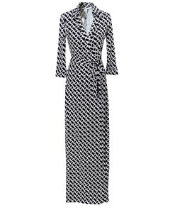 Diane von Furstenberg Abigail Chain Link Wrap Maxi Dress