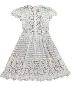 Rebecca Taylor Short Sleeve Lace Mix Dress