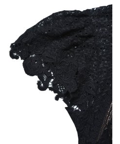 Rebecca Taylor Short Sleeve Lace Mix Dress