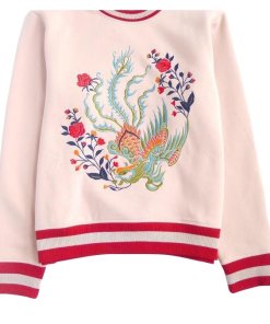 Sandro Embroidered Floral Sweatshirt