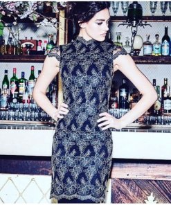 Alice + Olivia Marya Floral Embroidered Tulle Dress