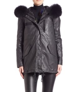 Alice + Olivia Tandy Oversize Hooded Parka & Fur Vest
