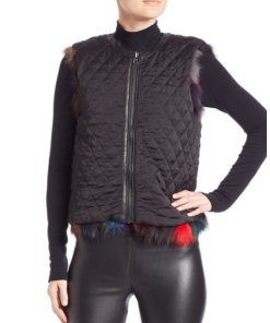 Alice + Olivia Tandy Oversize Hooded Parka & Fur Vest