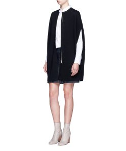 Theory Jonora Zip Front Wool Knit Cape