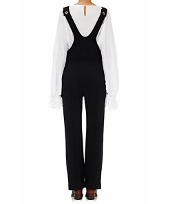 Chloé Button Front Wool Piqué Overalls