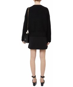 Chloé Button Front Wool Piqué Mini Skirt